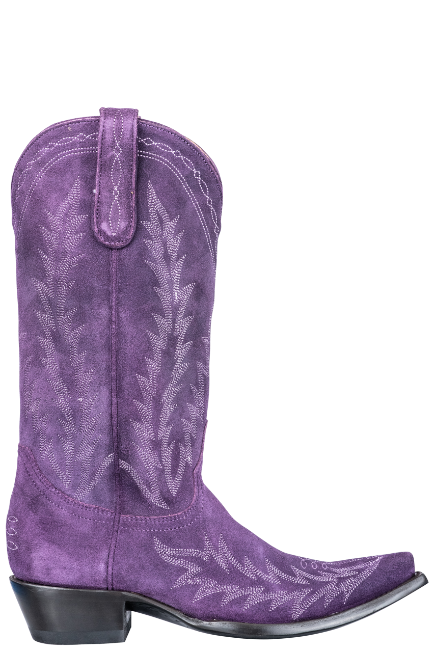 Old Gringo Women's Suede Dutton Cowgirl Boots - Purple Western Boots for Women | Comfortable & Stylish Cowgirl Boots for Country Dancing, Rodeo & Everyday Wear