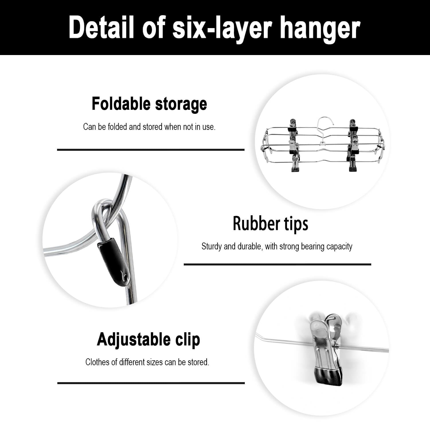 6-Tier Metal Skirt Pants Hangers with Non-Slip Clips - Space Saving Closet Organizer for Skirts, Shorts & Clothes (2 Pack, Black) - Perfect for Wardrobe Organization & Small Closet Storage