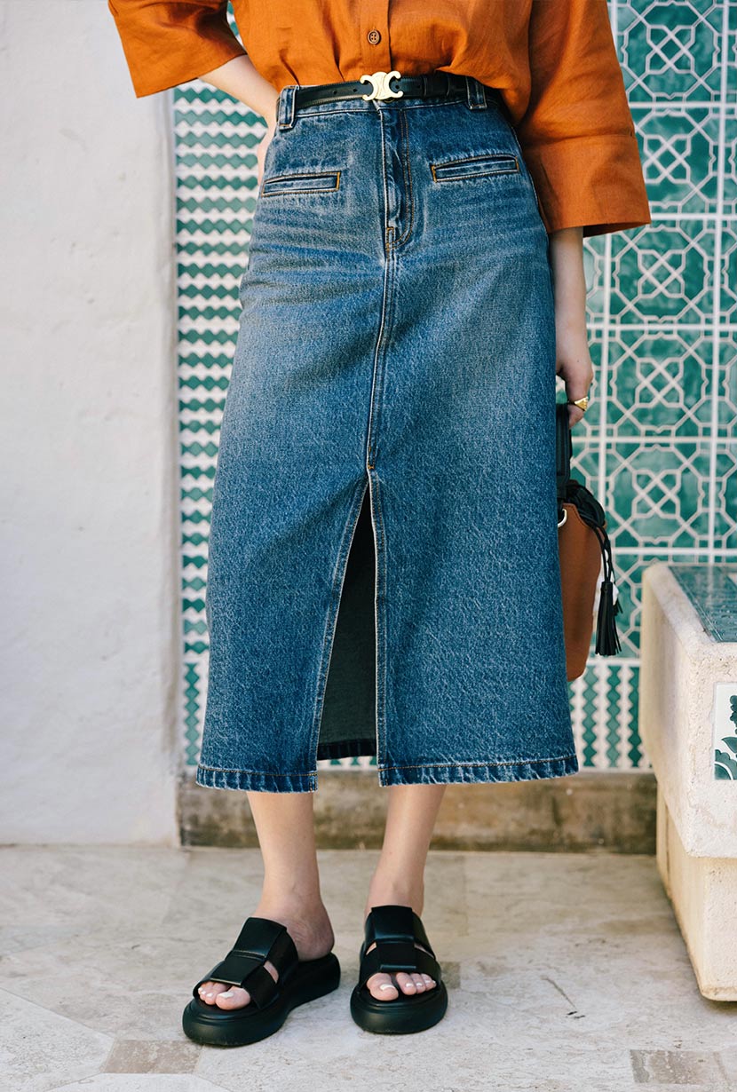 Pippa Denim Skirt for Women - High Waisted A-Line Denim Skirt with Pockets | Casual & Office Wear | Perfect for Spring, Summer & Fall Outfits