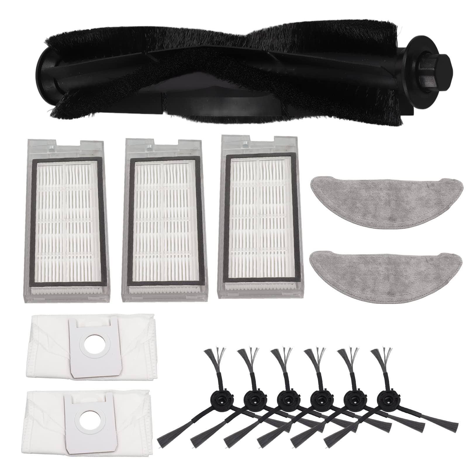 AUHX Robot Vacuum Cleaner Replacement Parts - High-Performance Cleaning Brush & Washable Cloth for Efficient Dust Pickup | Perfect for iRobot Roomba, Shark, Ecovacs & More Robotic Vacuums | Essential Maintenance Accessories for Pet Hair & Hard Floor Cleaning