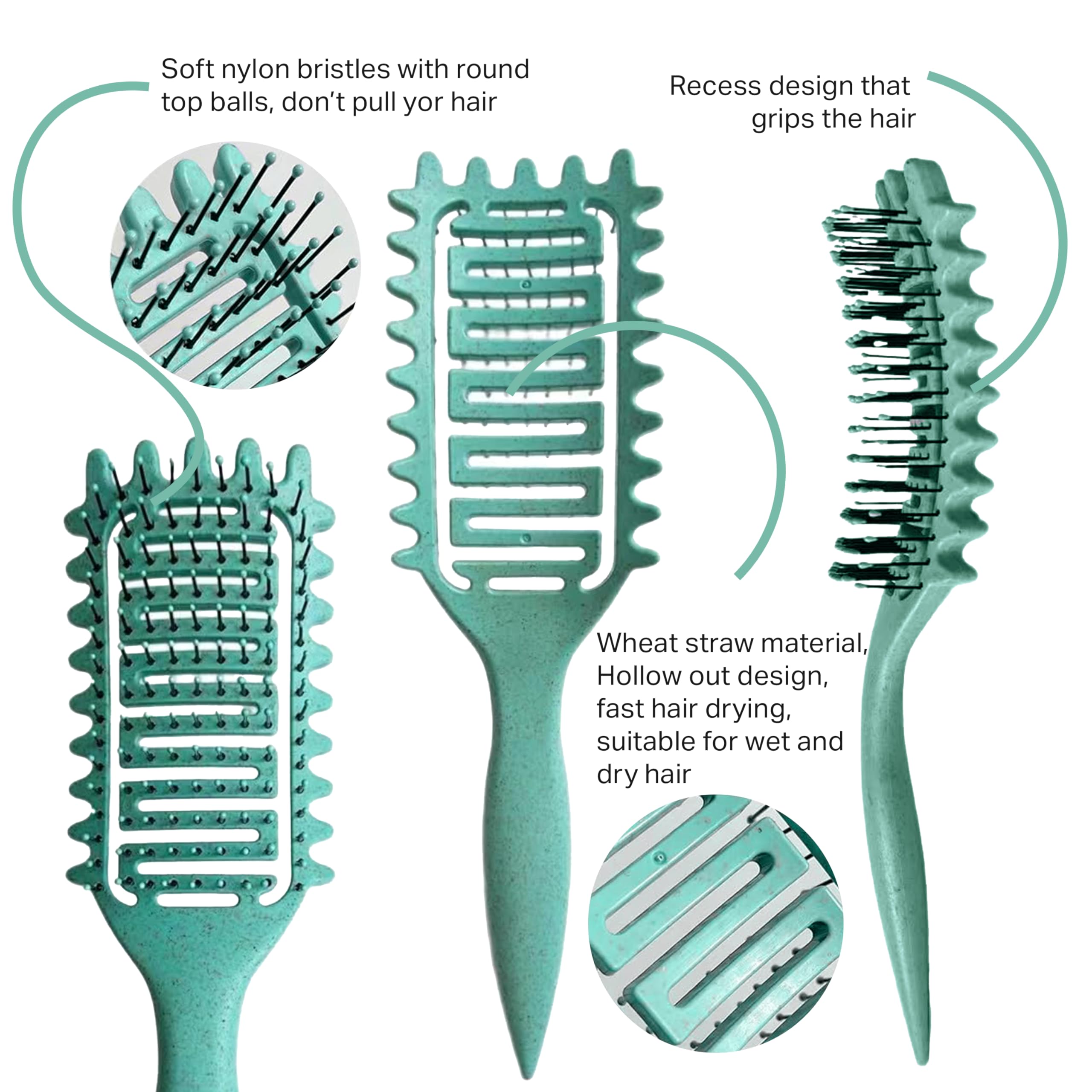 Best Curly Hair Brush for Women - Detangling & Curl Defining Brush with Vented Design - Styling Comb for Natural Curls, Waves & Frizzy Hair - Perfect for Daily Hair Care & Salon Styling