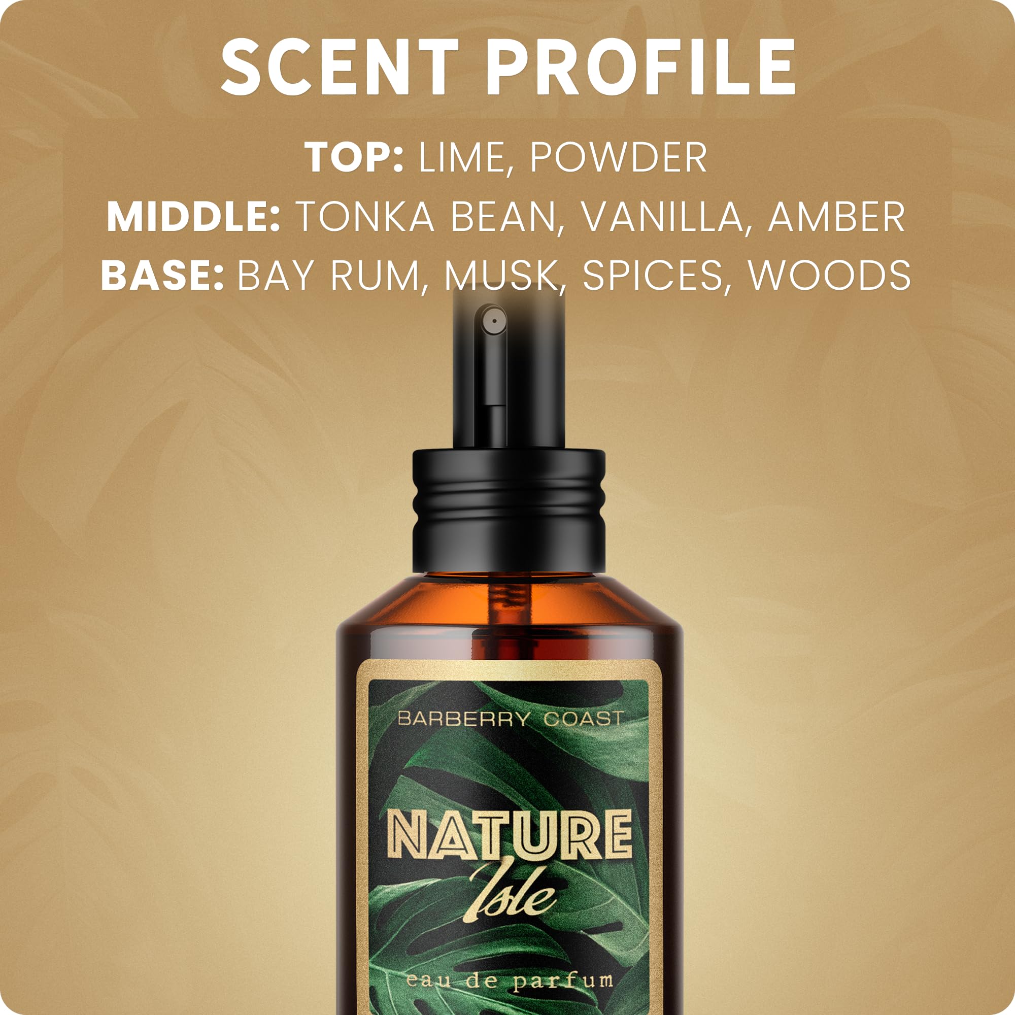 Barberry Coast Nature Isle Bay Rum Lime Eau de Parfum for Men - 60ml/2oz Fresh Citrus & Spicy Cologne - Perfect for Date Nights & Summer Adventures