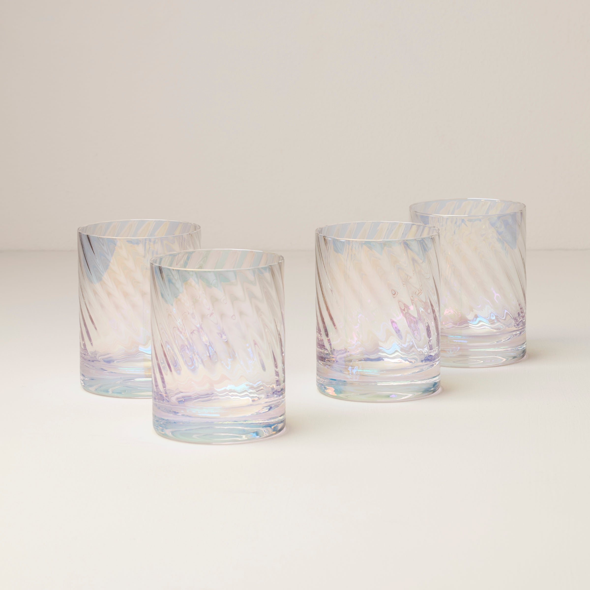 Tuscany Classics Iridescent Double Old Fashioned Whiskey Glasses Set - 12 oz Crystal Barware for Bourbon, Scotch & Cocktails - Perfect for Home Bars, Parties & Gifts