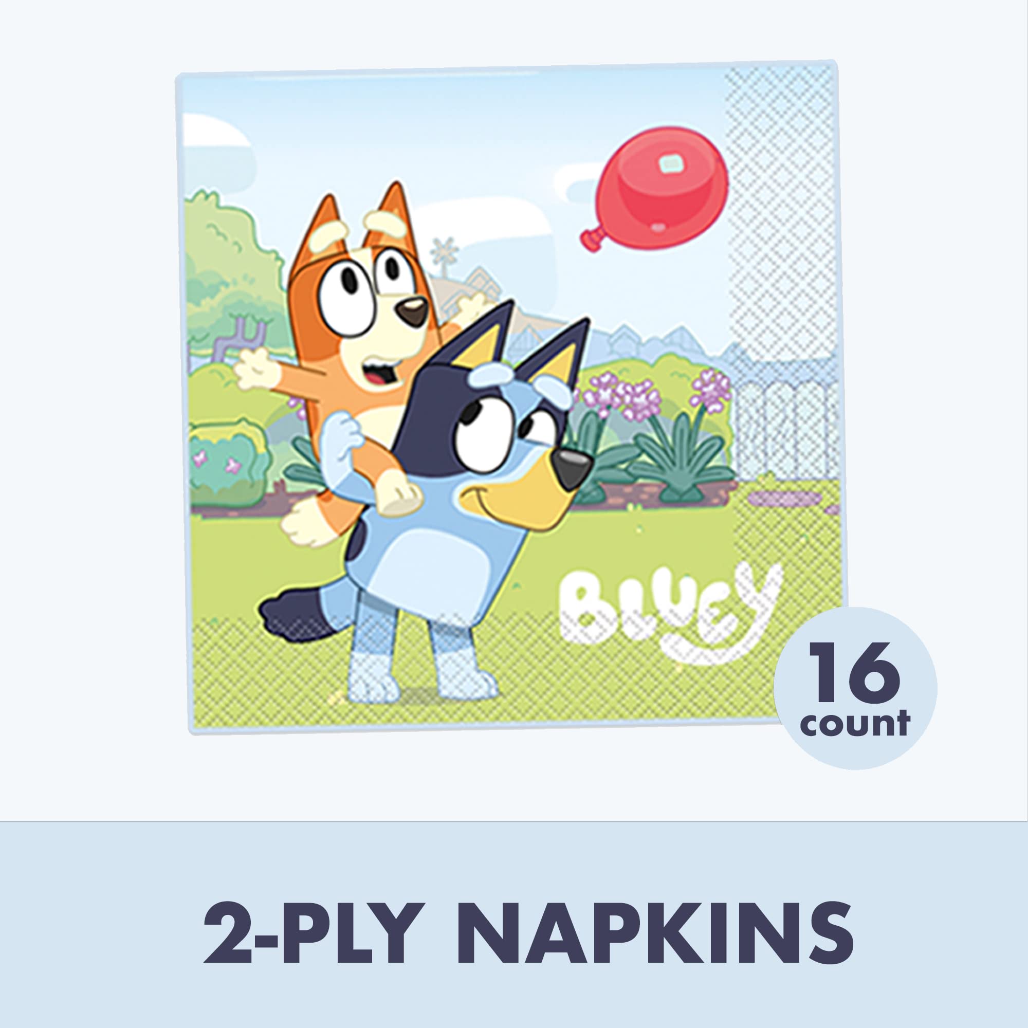 Bluey Birthday Party Supplies Set for 16 Guests - Bluey Themed Plates, Napkins & Decorations - Perfect for Kids Birthday Parties, Themed Events & Family Gatherings