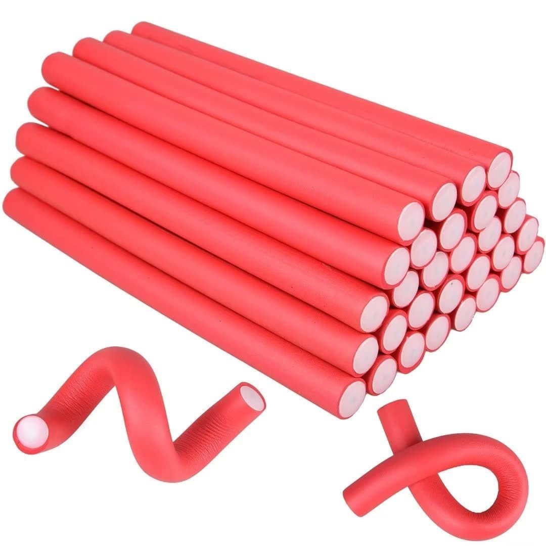 SKINPLUS Self-Holding Hair Curling Flexi Rods - 10 Pack Multicolor Hair Styling Curlers for Natural Waves & Curls - Perfect for Home, Salon, and Travel Use
