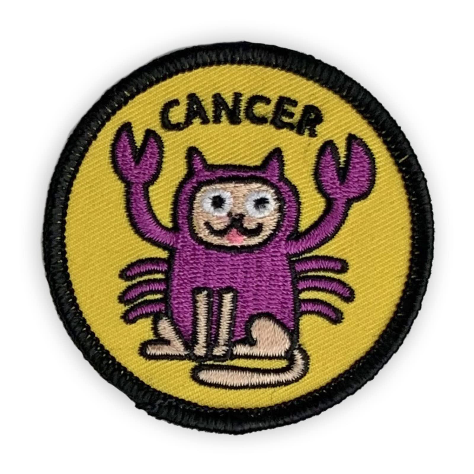 Gemma Correll Zodiac Cancer Embroidered Iron On Patch - DIY Sewing Applique for Clothing, Bags & Accessories - Perfect for Gifts & Customization