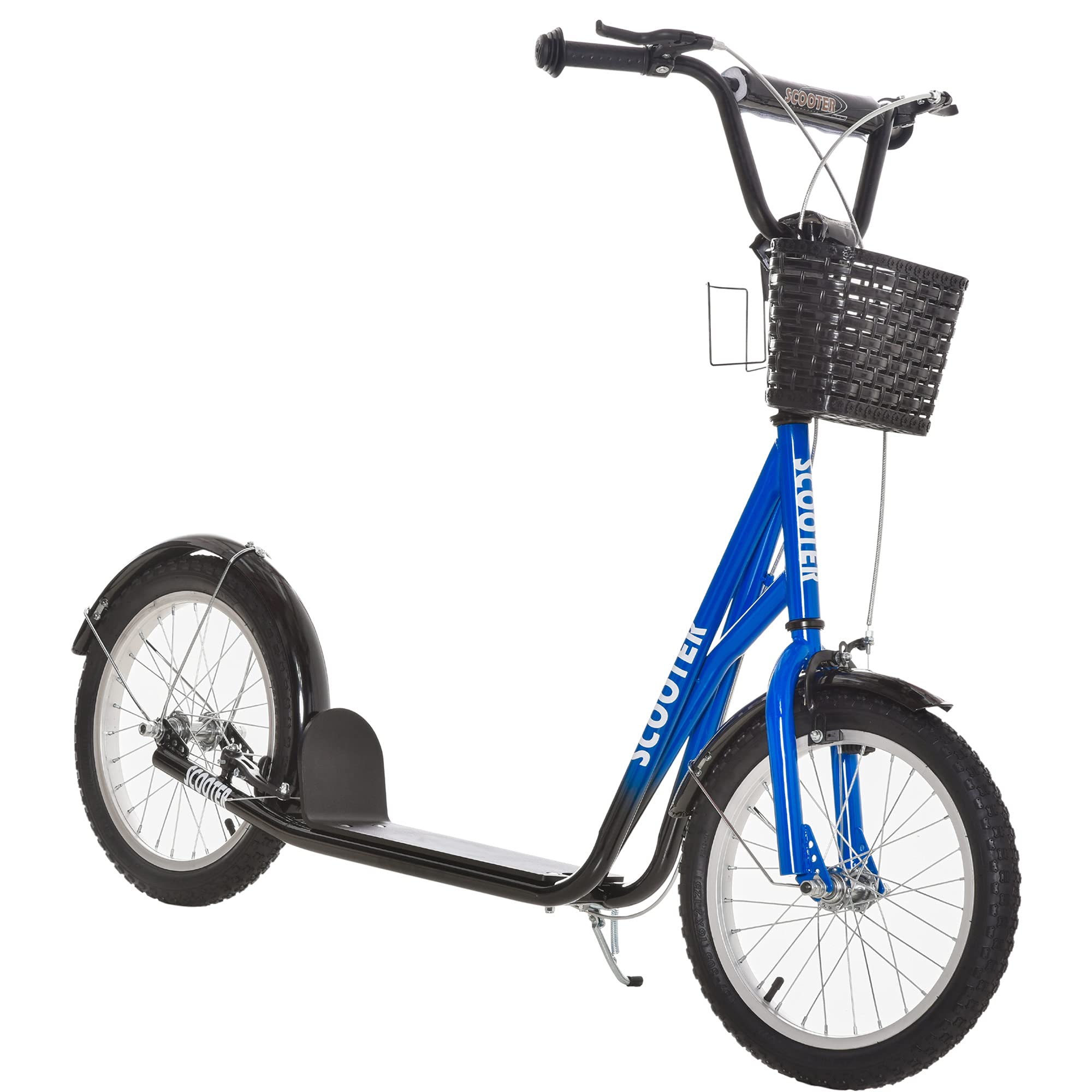 **Aosom Kids Kick Scooter for Ages 5-12 - Adjustable Handlebar, Dual Brakes, 16