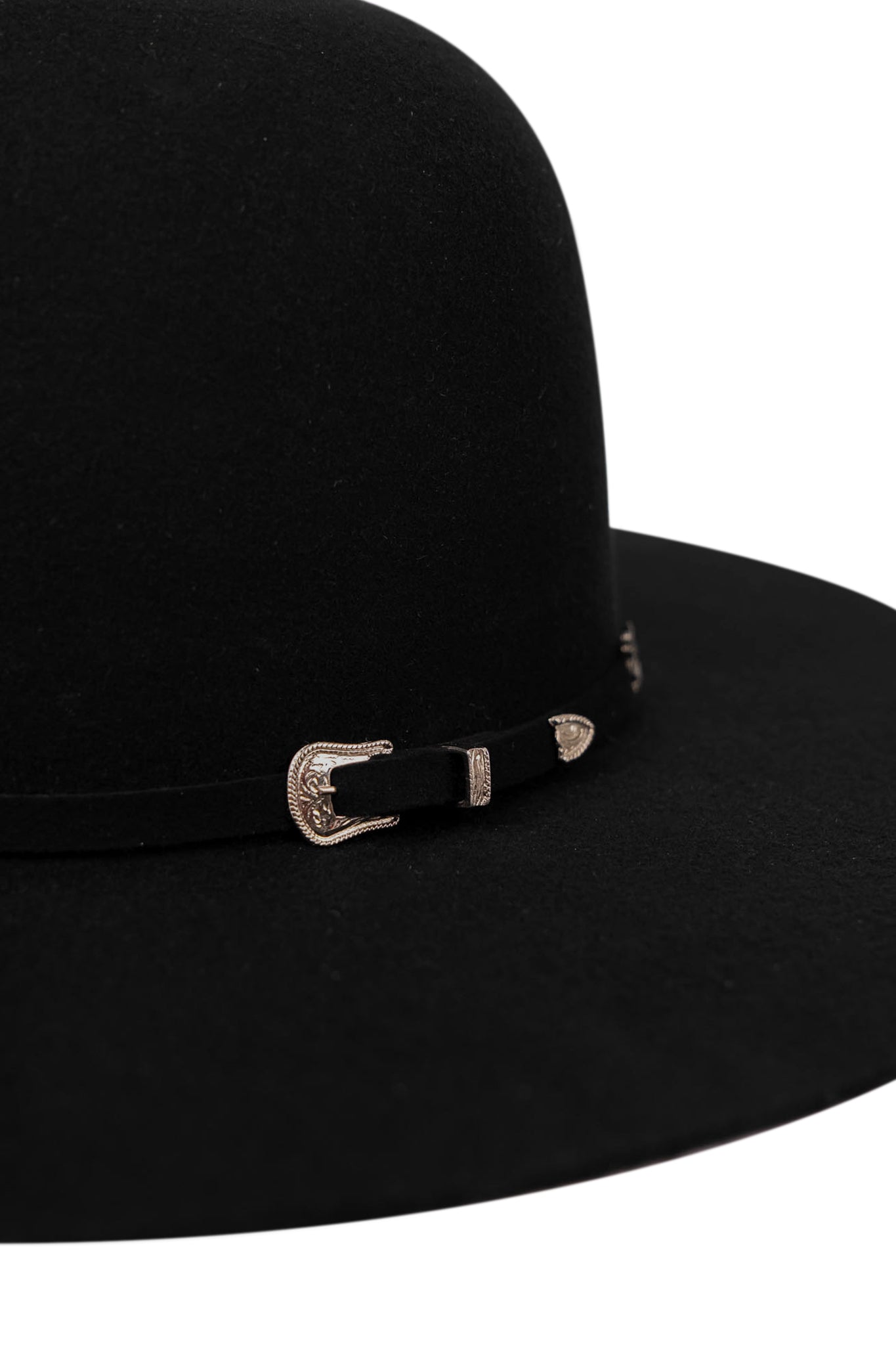 Rock'em 4X Black Open Crown Felt Cowboy Hat for Men - Western Rodeo Rancher Outfit Accessories - Perfect for Country Music Festivals & Outdoor Adventures