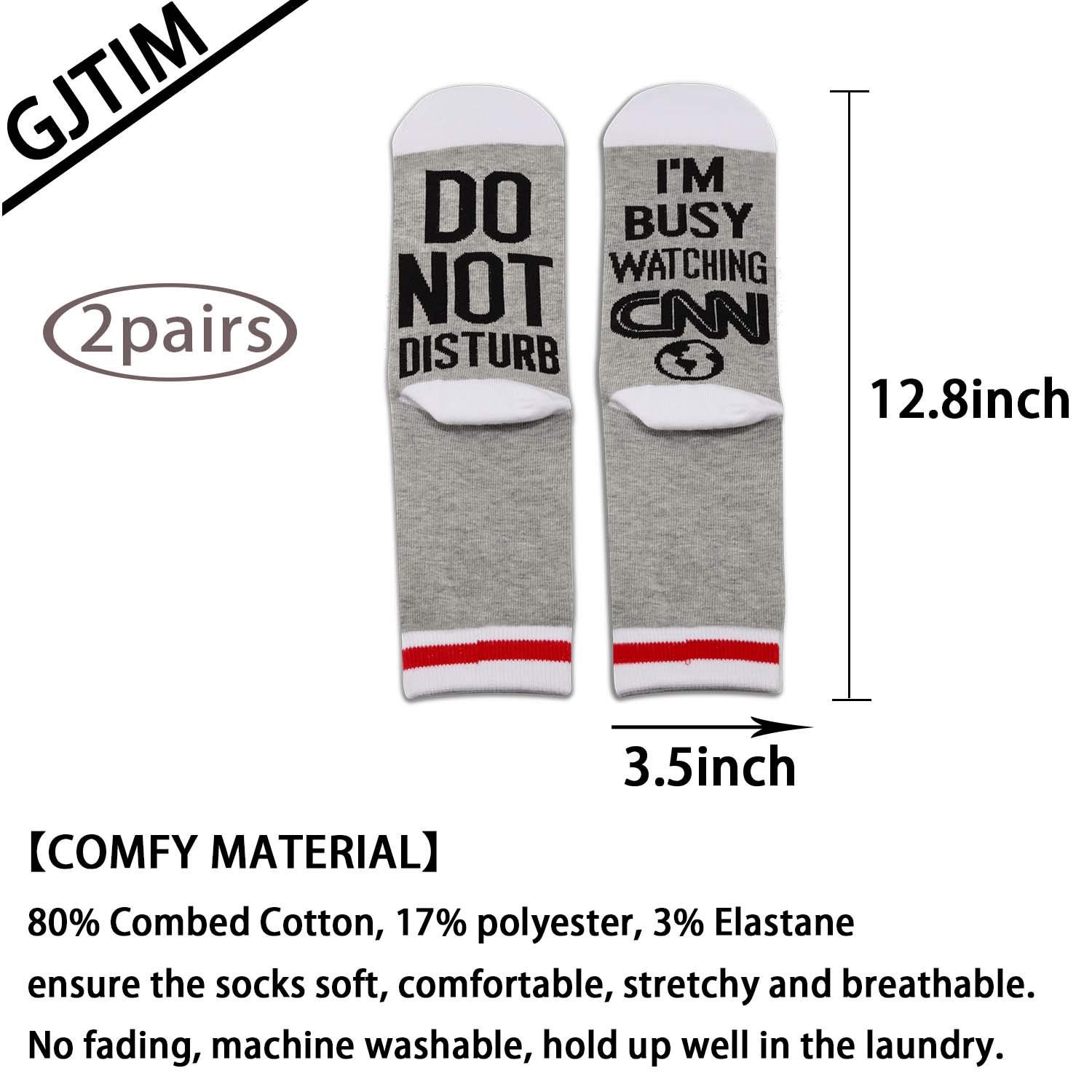 2 Pairs Funny News Lover Socks - 'Do Not Disturb I'm Watching News' Novelty Socks | Perfect Christmas & Birthday Gift for News Enthusiasts | Great for Office, Home & TV Watching Scenes