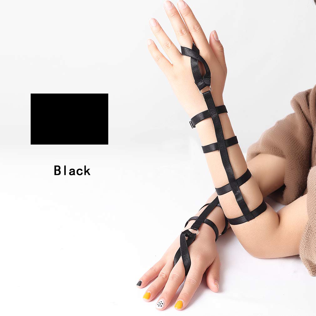 Women's Gothic Harness Bracelet Belt - Adjustable Fashion Accessory for Dance, Carnival & Gothic Outfits - 1 Pair - Perfect for Rave, Cosplay & Alternative Fashion