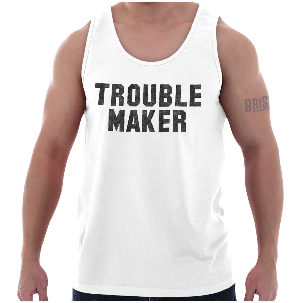 Rebel College Party Tank Top for Men & Women - Trendy Trouble Maker Graphic Tee for Casual Wear, Night Out, and Campus Events