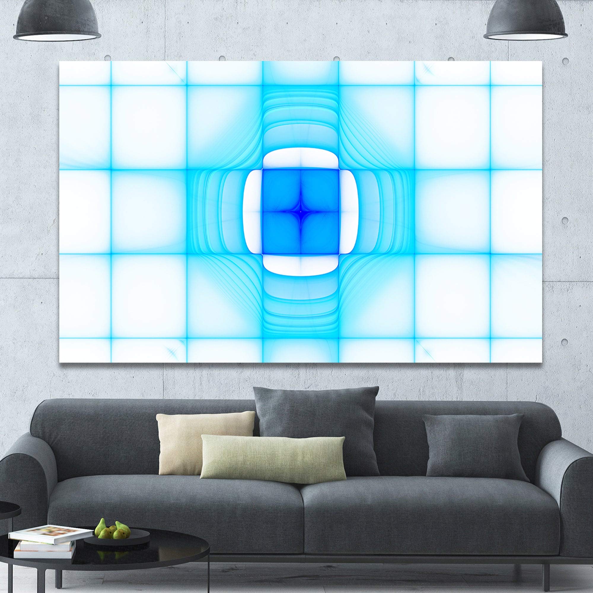 Blue Thermal Infrared Visor Abstract Wall Art Canvas Print - 40x30 Inches Modern Home Decor for Living Room, Bedroom & Office | Large Contemporary Artwork for Wall Display