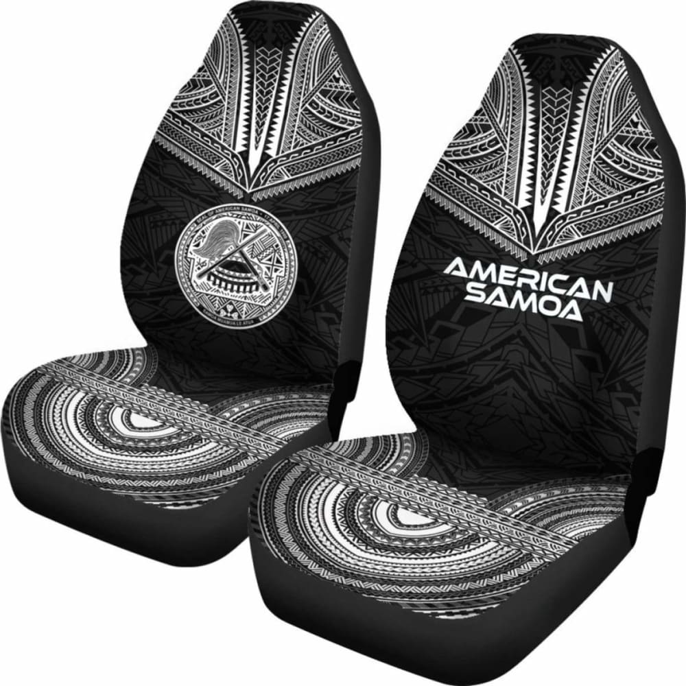 American Samoa Car Seat Cover - Polynesian Chief Tattoo Design, Black Version (10 174914) | Durable Protection for Cars, Trucks & SUVs
