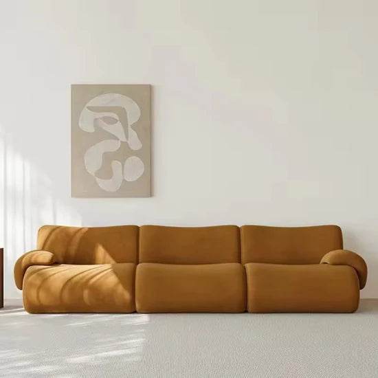 Luxury Marsha Velvet Fabric Sofa - Modern Plush Upholstered Couch for Living Room, Lounge & Home Decor | Soft Comfortable Sectional Sofa for Apartment, Dorm & Office