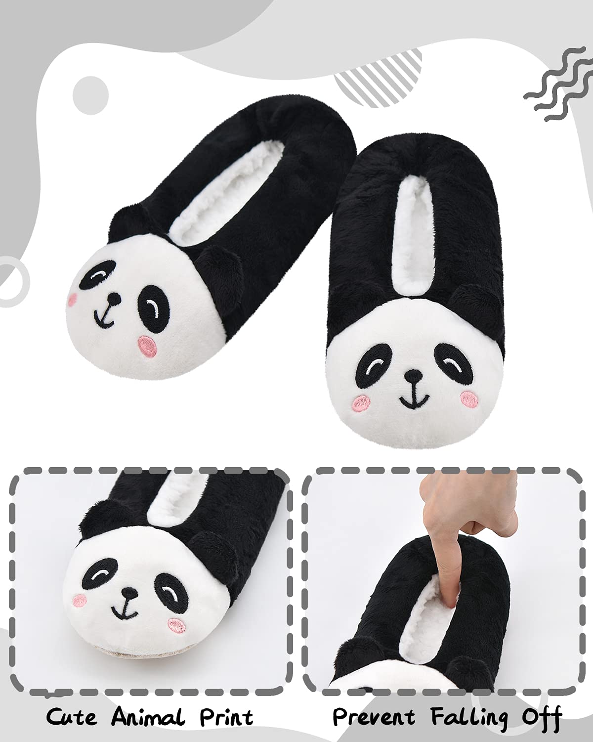 DICUIRD Kids Animal Slipper Socks - Cozy Fleece Cartoon Indoor Slippers for Boys & Girls, Warm Fuzzy Bedroom Shoes for Winter - Perfect for Home, Playtime & Sleepovers