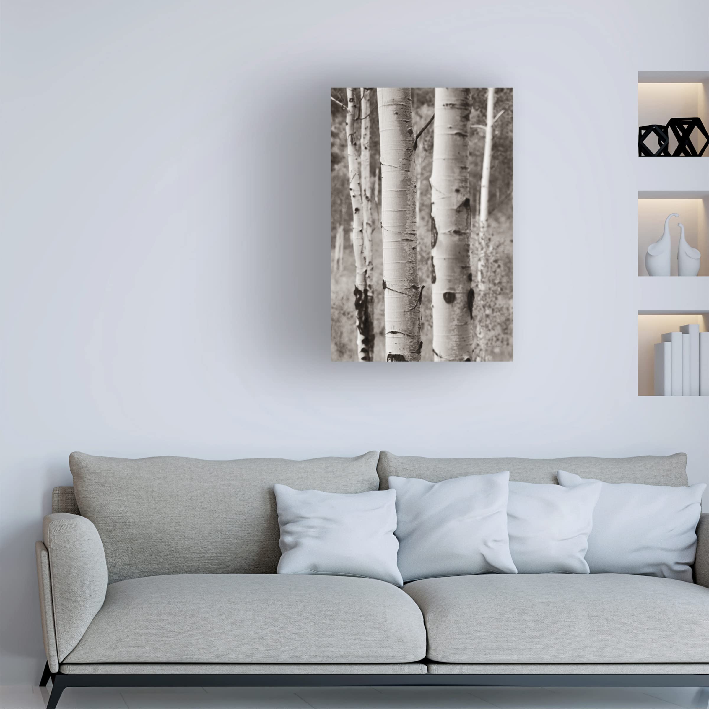Debra Van Swearingen 'Aspens II' Canvas Wall Art Print - Nature Landscape Painting for Living Room, Bedroom & Office Decor
