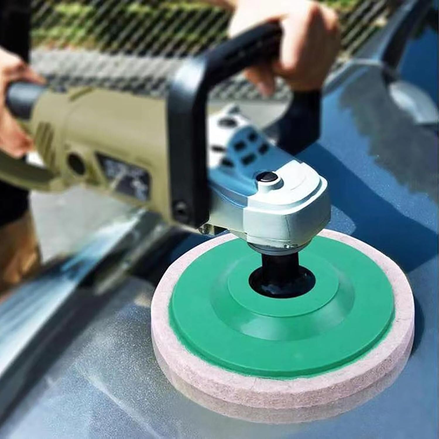 GrindShine Pro Pad - 4 Inch Wool Felt Polishing Wheel Disc for Angle Grinder (6pcs) - High-Performance Buffing & Polishing Kit for Metal, Wood & Automotive Surfaces - Perfect for DIY Projects & Professional Use
