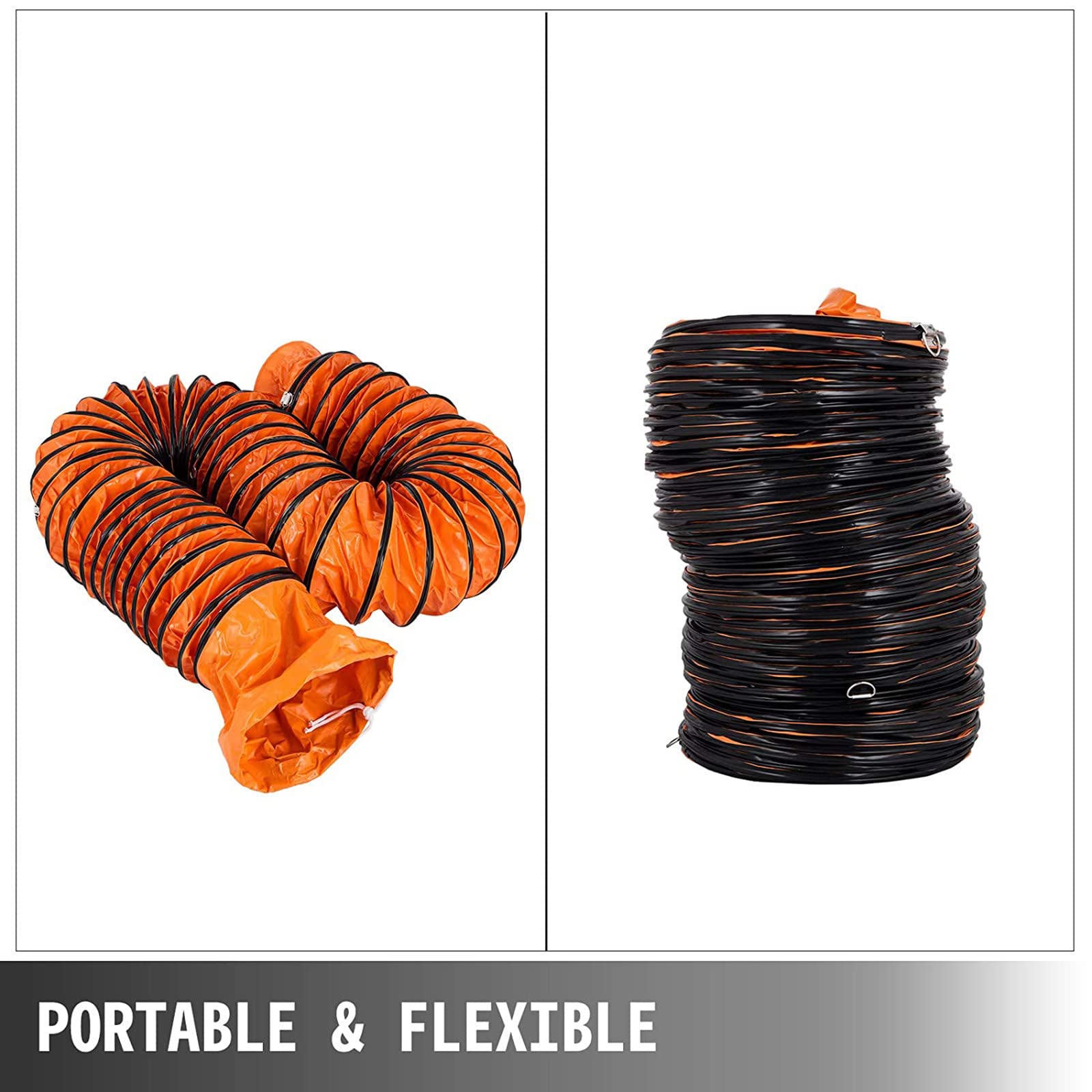 Flexible PVC Ventilation Duct Hose - Fire Retardant PVC Flexible Ducting for Blower, Extractor Fan & Ventilator Systems (10m Length, 200mm Diameter) - Ideal for Industrial Ventilation, HVAC Systems & Workshop Air Extraction