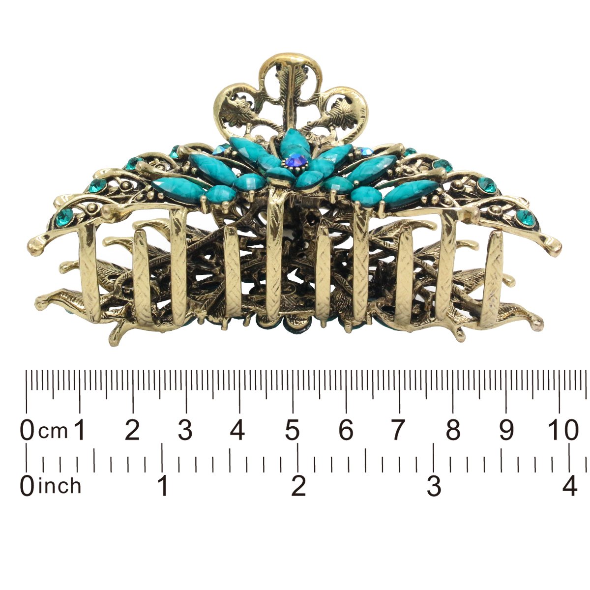 Large Metal Alloy Hair Claw Clip for Women - Strong Non-Slip Jaw Clamp Barrette for Thick Hair Updo | Bath & Swim Accessories | Perfect for Beach, Pool, Gym & Everyday Use - Blue