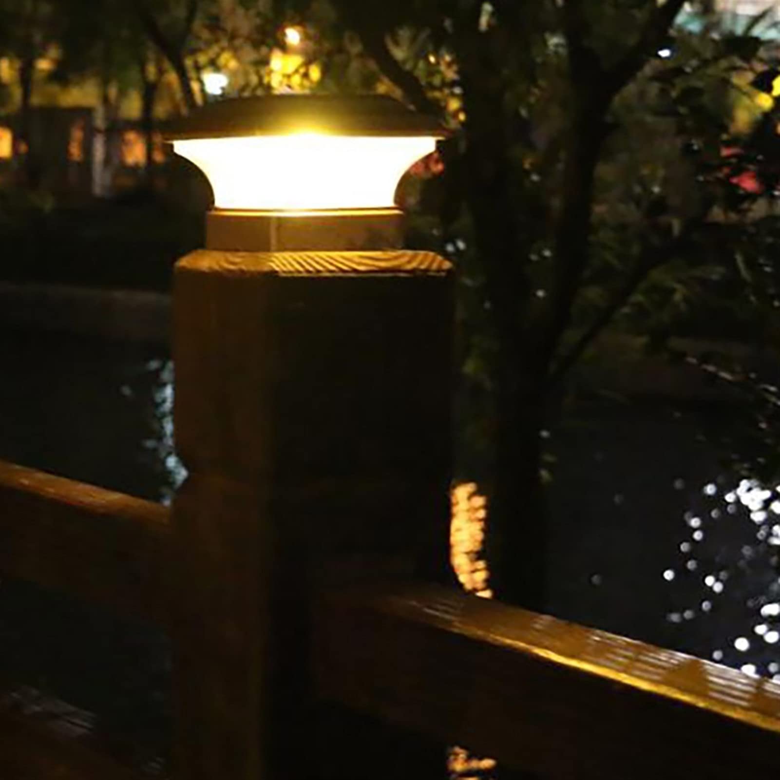 Solar Powered Outdoor Post Light - Waterproof LED Fence Post Cap Lights for Garden, Pillar & Wood Columns | Perfect for Pathway, Driveway & Landscape Lighting at Night