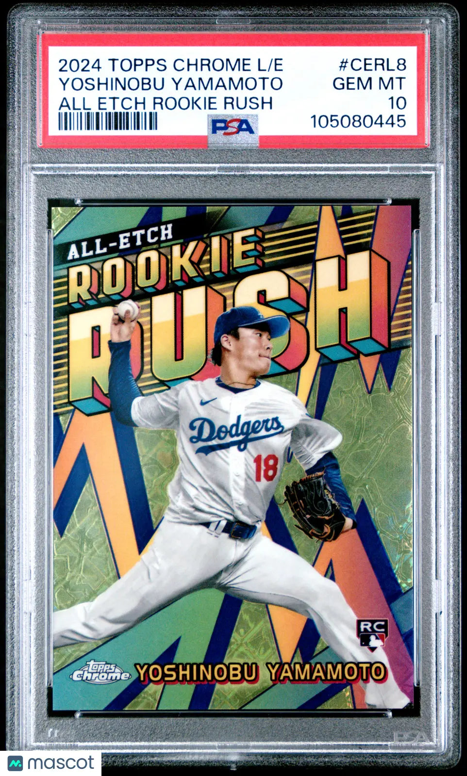 2024 Topps Chrome Logofractor Edition Yoshinobu Yamamoto Rookie Card PSA 10 Gem Mint - Perfect for Baseball Card Collectors & Investors, Great Gift for Sports Fans