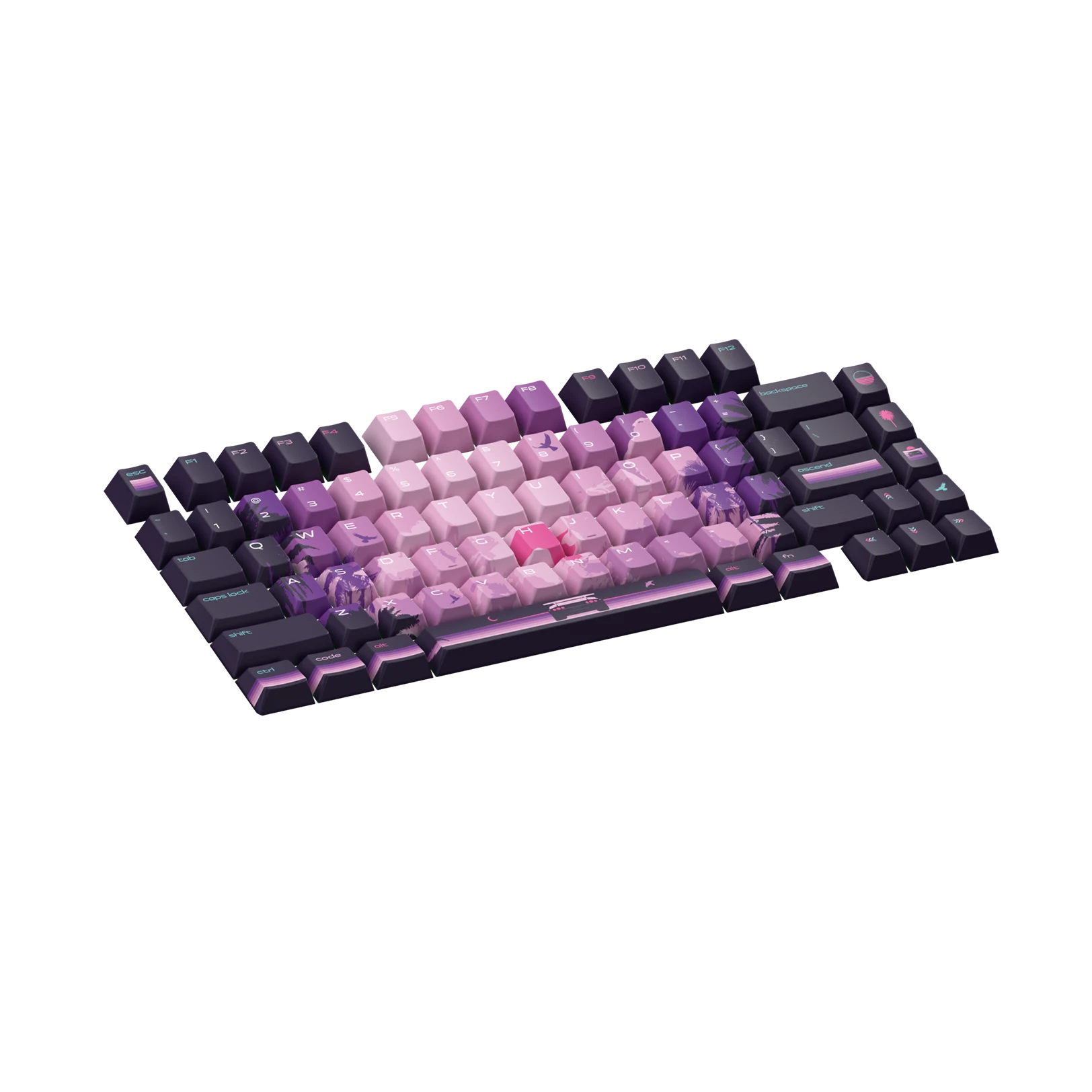 Limited Edition Synth Sunset Keycaps - Custom Mechanical Keyboard Keycaps for Gaming & Typing - Perfect for PC, Mac, and Laptop Keyboards