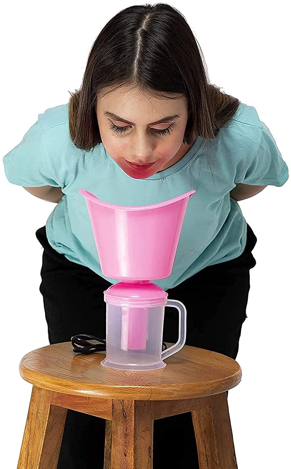 KIDINGTON 3-in-1 Face, Nose & Cough Steamer - Plastic Steam Vaporizer, Facial Sauna & Steamer Machine for Adults & Kids (Pink) | Relieves Congestion, Hydrates Skin - Perfect for Cold Relief & Home Spa Treatments