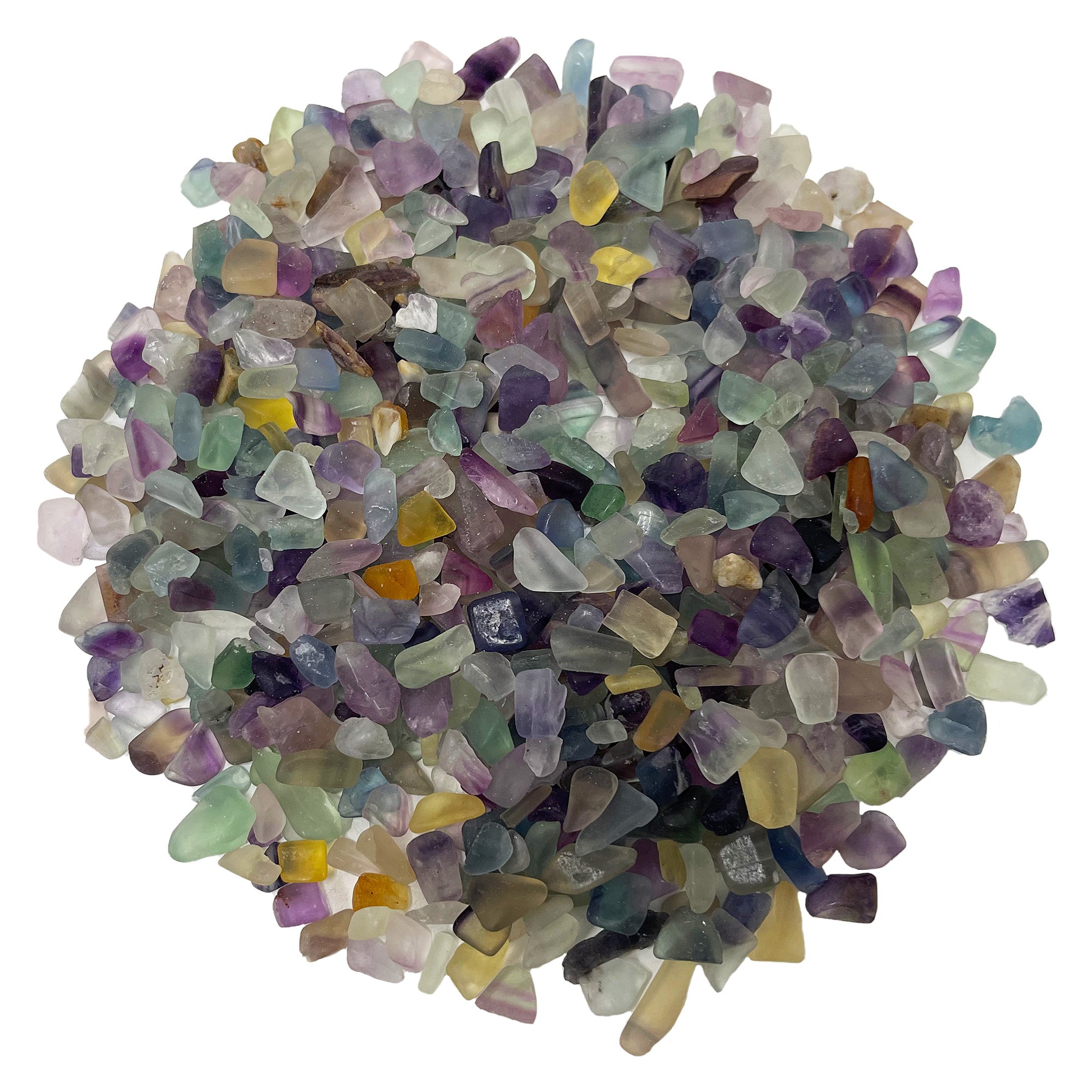 1 lb Natural Fluorite Tumbled Chips - Polished Healing Crystal Stones for Meditation, Yoga, Reiki, Jewelry Making, Resin Art, Home Decor - Mixed Color Fluorite Crystals for Spiritual Healing & Positive Energy