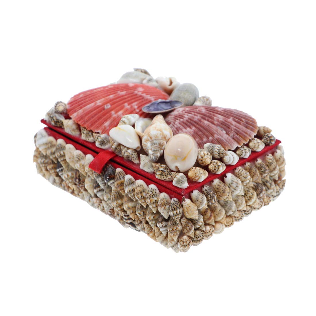 Li'Shay Natural Seashell Jewelry Box - 4 Inch Rectangle Trinket Box for Rings, Necklaces & Keepsakes | Perfect for Beach-Themed Decor & Gift Giving