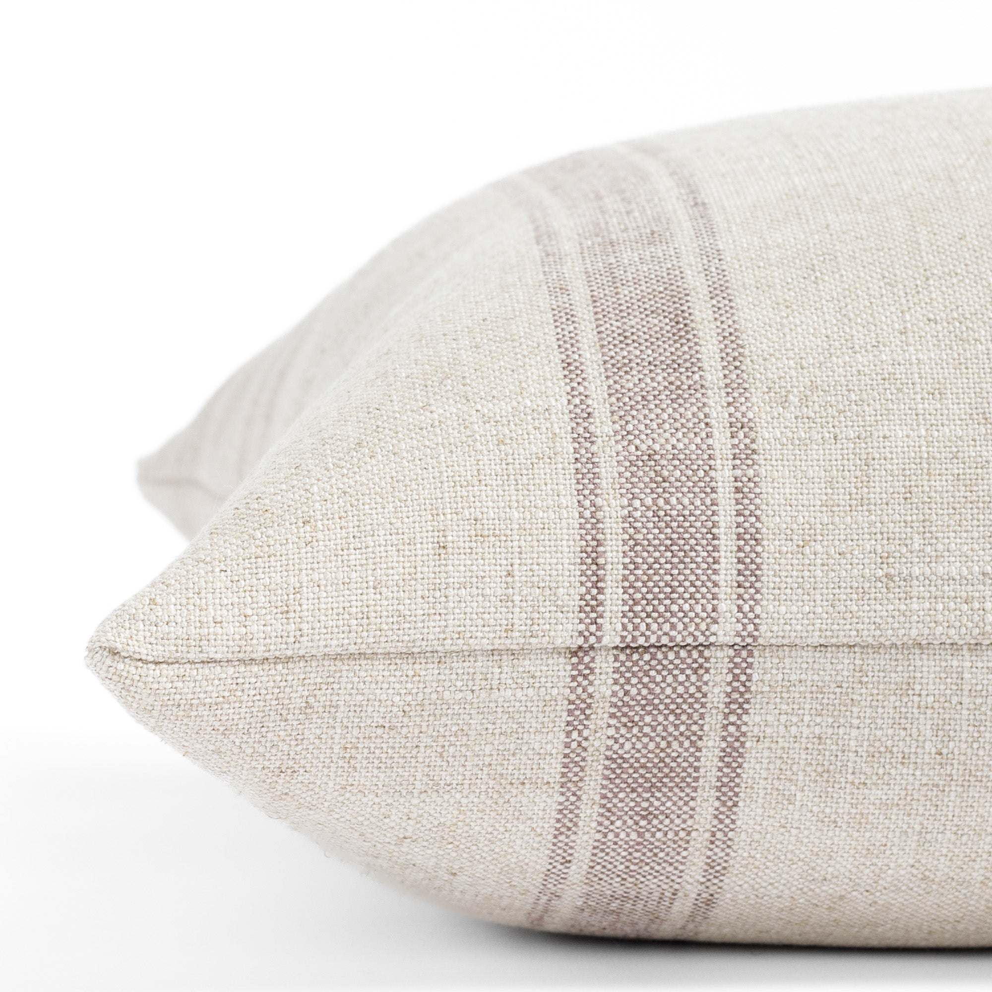 Theo Stripe 22x22 Decorative Throw Pillow Cover - Soft Mauve Square Cushion for Sofa, Bed, Living Room & Home Decor