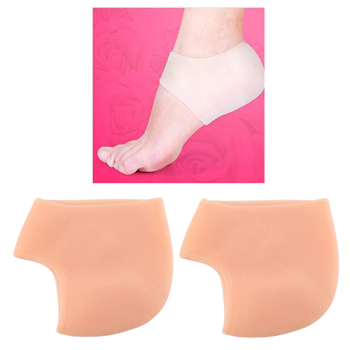 Exceart 3 Pairs Moisturizing Gel Heel Socks for Cracked Heels - Silicone Heel Protector & Cushion Sleeves for Plantar Fasciitis Relief - Perfect for Winter Foot Care, Sleeping & Daily Comfort
