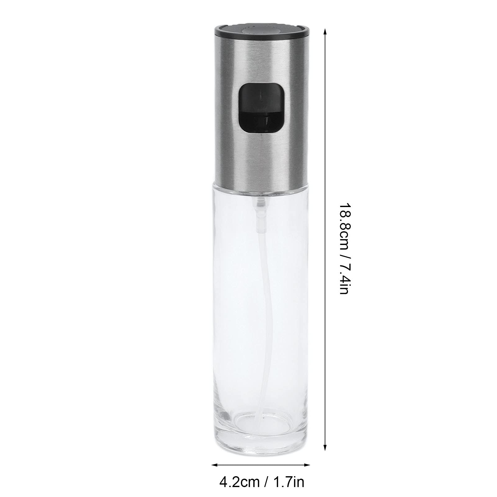 Stainless Steel Oil Sprayer Bottle 100ml - Push Type Olive Oil Sprayer for Kitchen, Cooking, Baking & Salad Dressing - Perfect for Home, Restaurant & Healthy Meal Prep