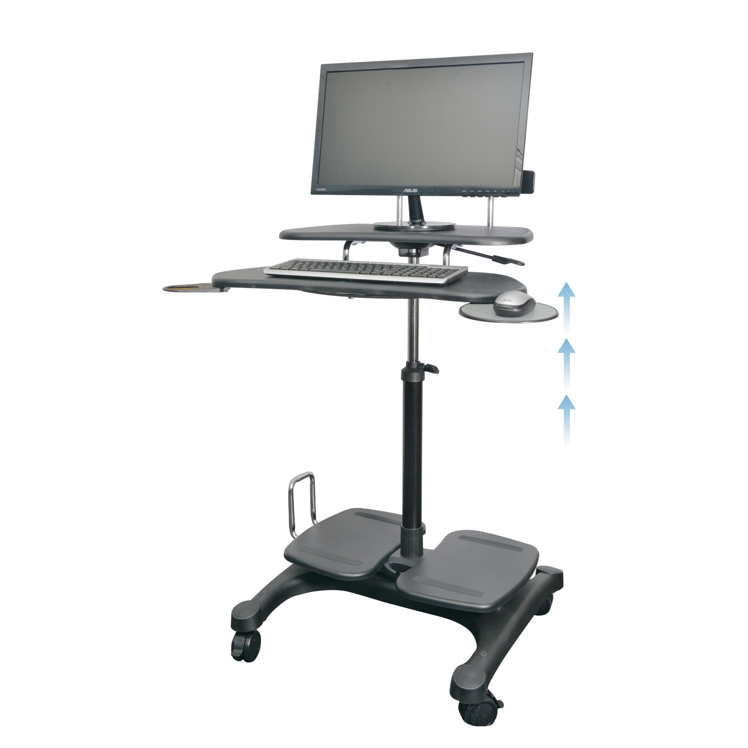 Kantek Adjustable Mobile Sit Stand Workstation (31