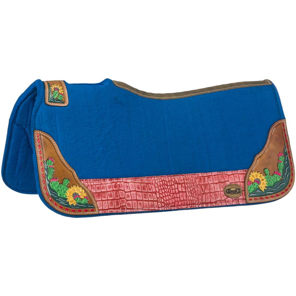 Tough 1 Hand-Painted Cactus Western Saddle Pad for Horses - Durable & Stylish Equestrian Gear for Trail Riding & Shows