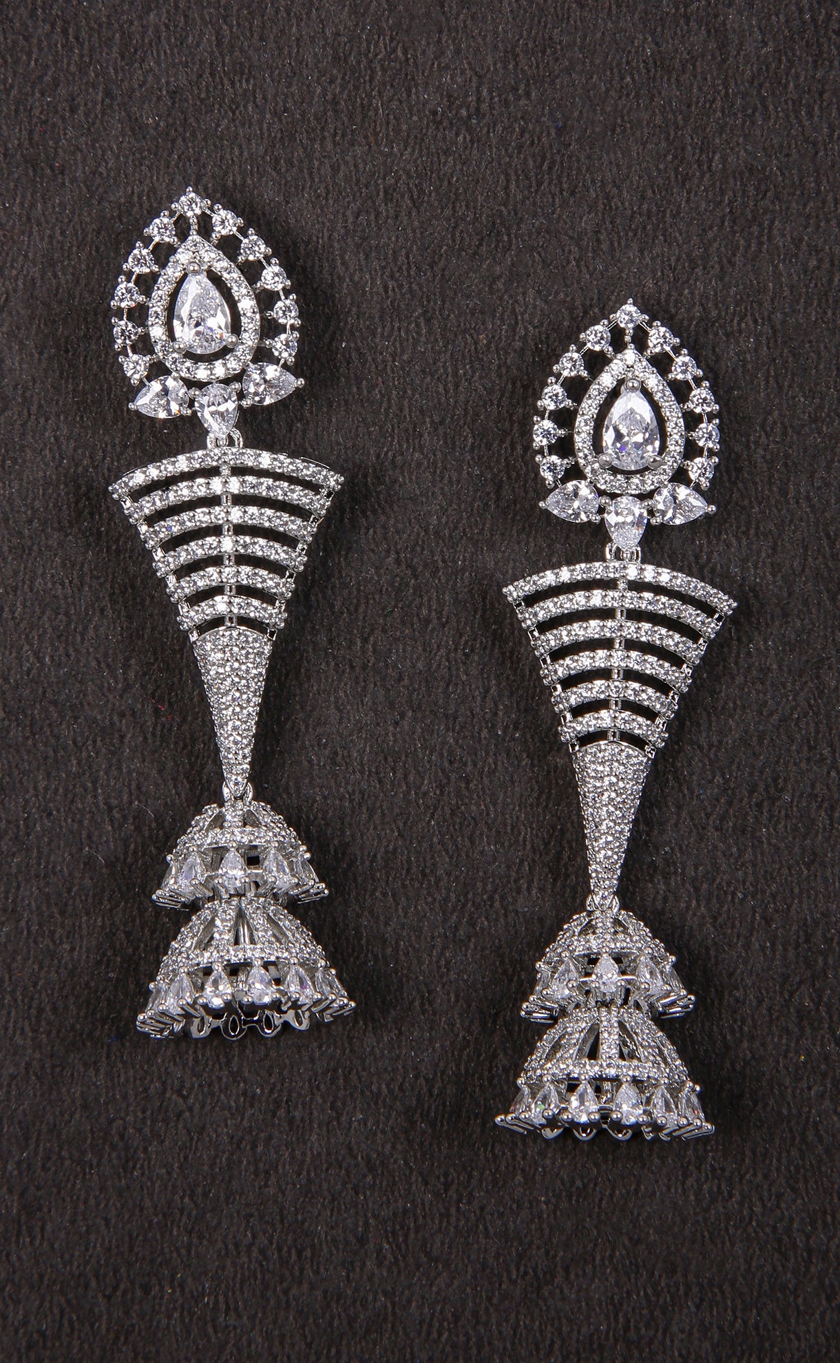 Stylish American Diamond Jhumki Earrings for Women - Elegant Party & Wedding Jewelry (E971) | Perfect for Festive Occasions, Date Nights & Special Events