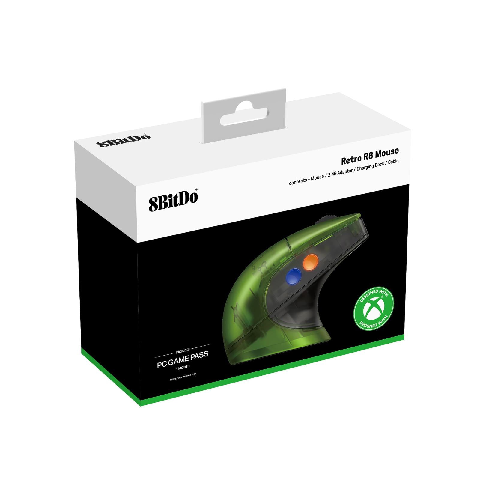 8BitDo Retro R8 Wireless Gaming Mouse for Xbox - Classic Design with Modern Performance - Perfect for Retro Gaming, PC Gaming & Xbox Console Setup
