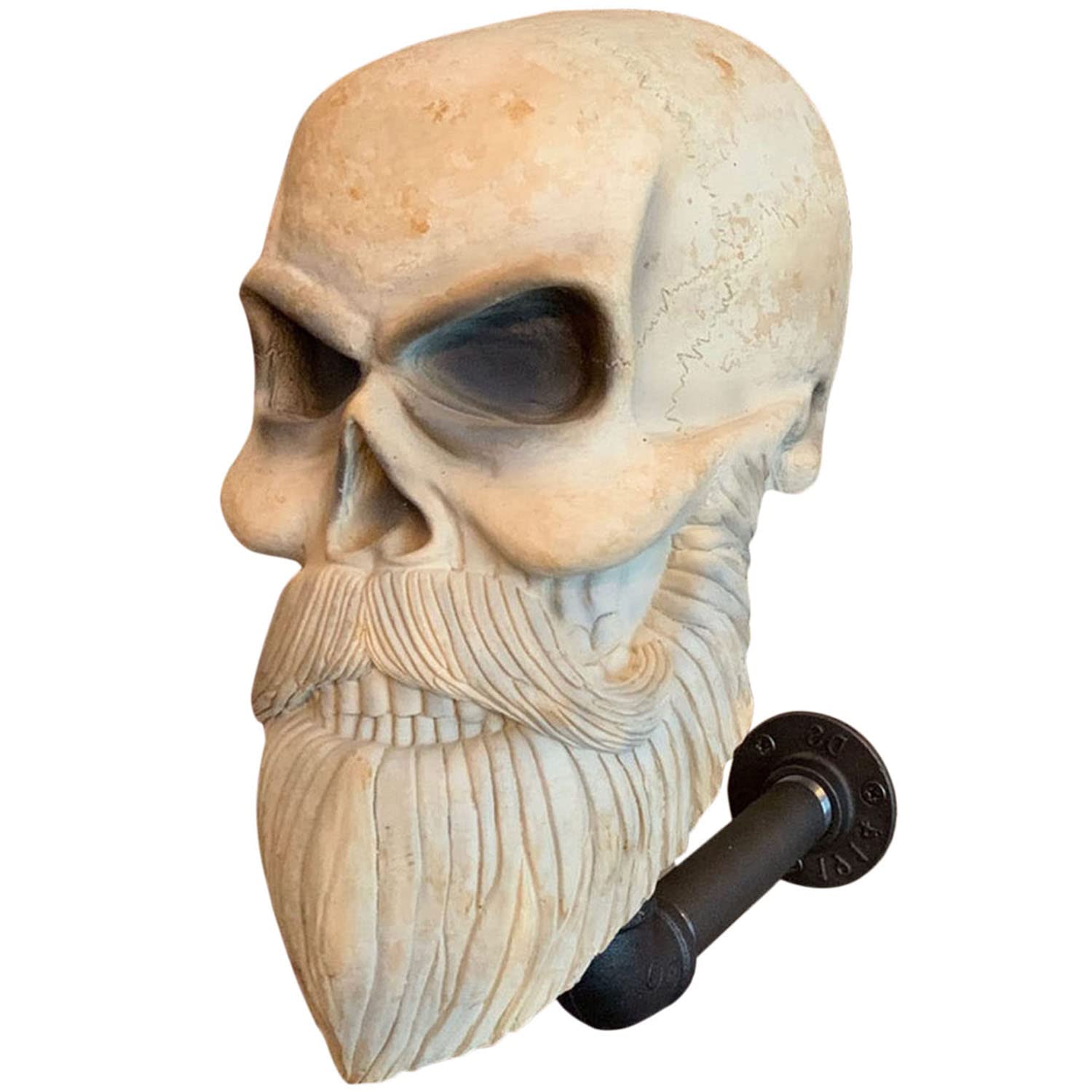 Skull Helmet Rack Wall Mount - Detachable Resin Motorcycle Helmet Holder & Decorative Ghost Head for Helmets, Caps, Coats, Baseball & Rugby Gear - Perfect for Garage, Man Cave & Biker Home Decor