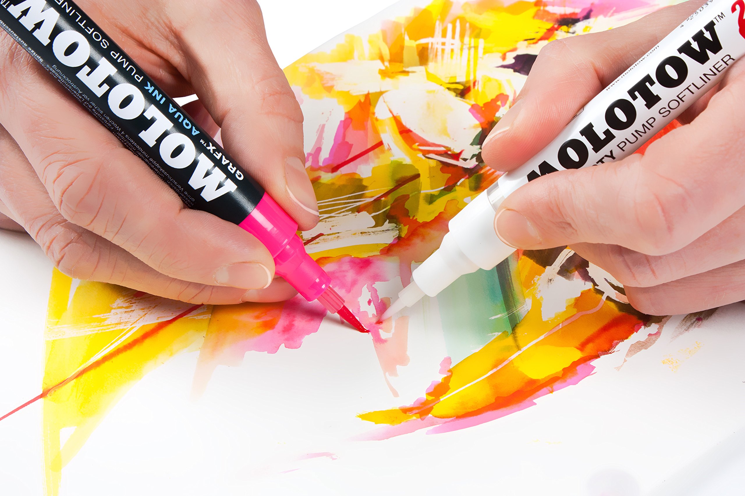 MOLOTOW GRAFX Aqua Ink Soft Liner Brush Pump Marker - Premium Blender Pen for Artists & Designers - Ideal for Calligraphy, Illustration, Graffiti & Mixed Media Art Projects (699.039)