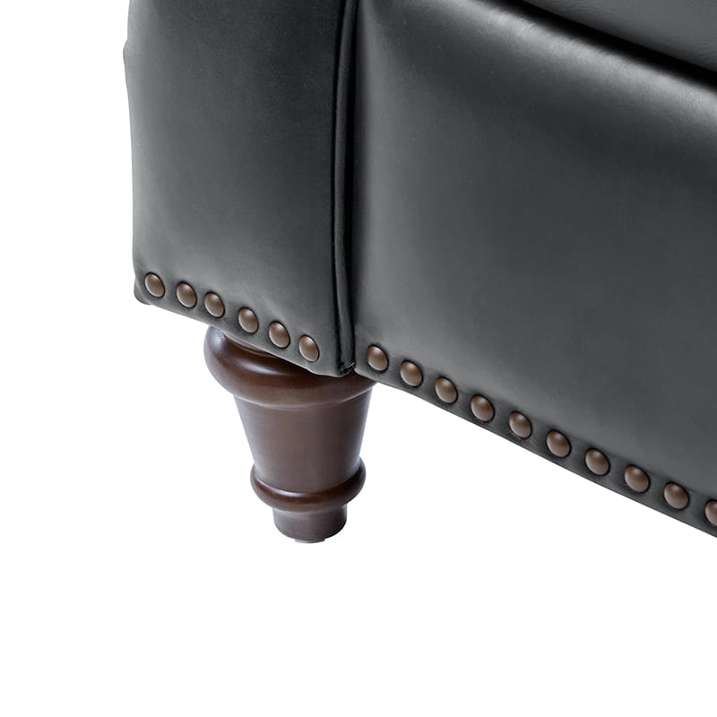 Myria Genuine Leather Nailhead Recliner Chair - Modern Living Room Furniture with Tufted Back and Padded Armrests | Perfect for Home Theater, Gaming, and Relaxation