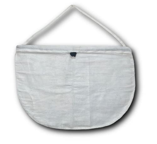 Organic Cotton Cheese Cloth Nut Milk Bag with Hanging Handle & Drawstring Lock | Unbleached Chemical-Free Muslin Cloth | Reusable Strainer for Almond Milk, Yogurt, Juicing | Perfect for Vegan, Gluten-Free Cooking & Kitchen Needs