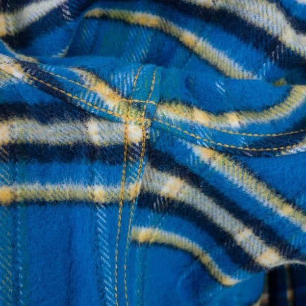 Iron Heart IHSH-370 Ultra Heavy Flannel Tartan Check Western Shirt for Men - Blue Plaid Workwear Shirt | Durable & Warm for Outdoor, Ranch Work & Casual Wear