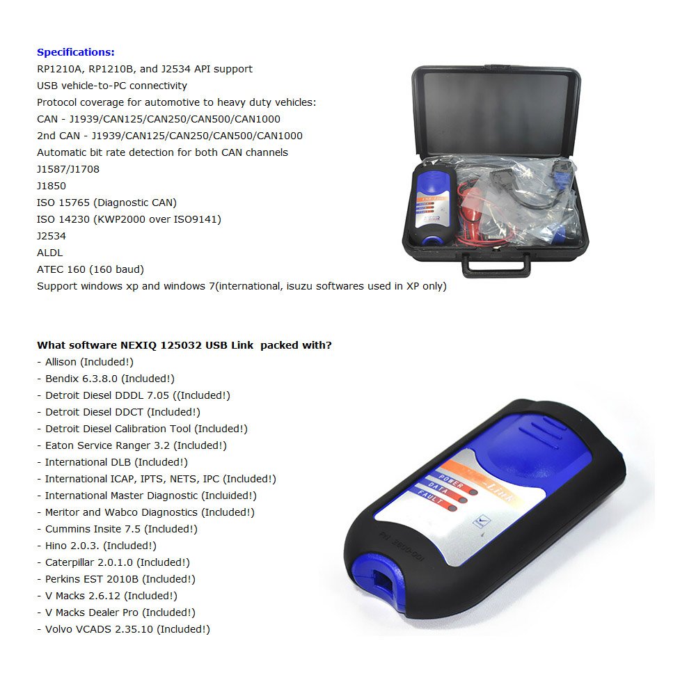 XTRUCK 125032 USB Link Interface with All Adapters - Wireless Bluetooth Connectivity | 2-Year Warranty | Compatible with All Software | Perfect for Automotive Diagnostics & Computer Programming