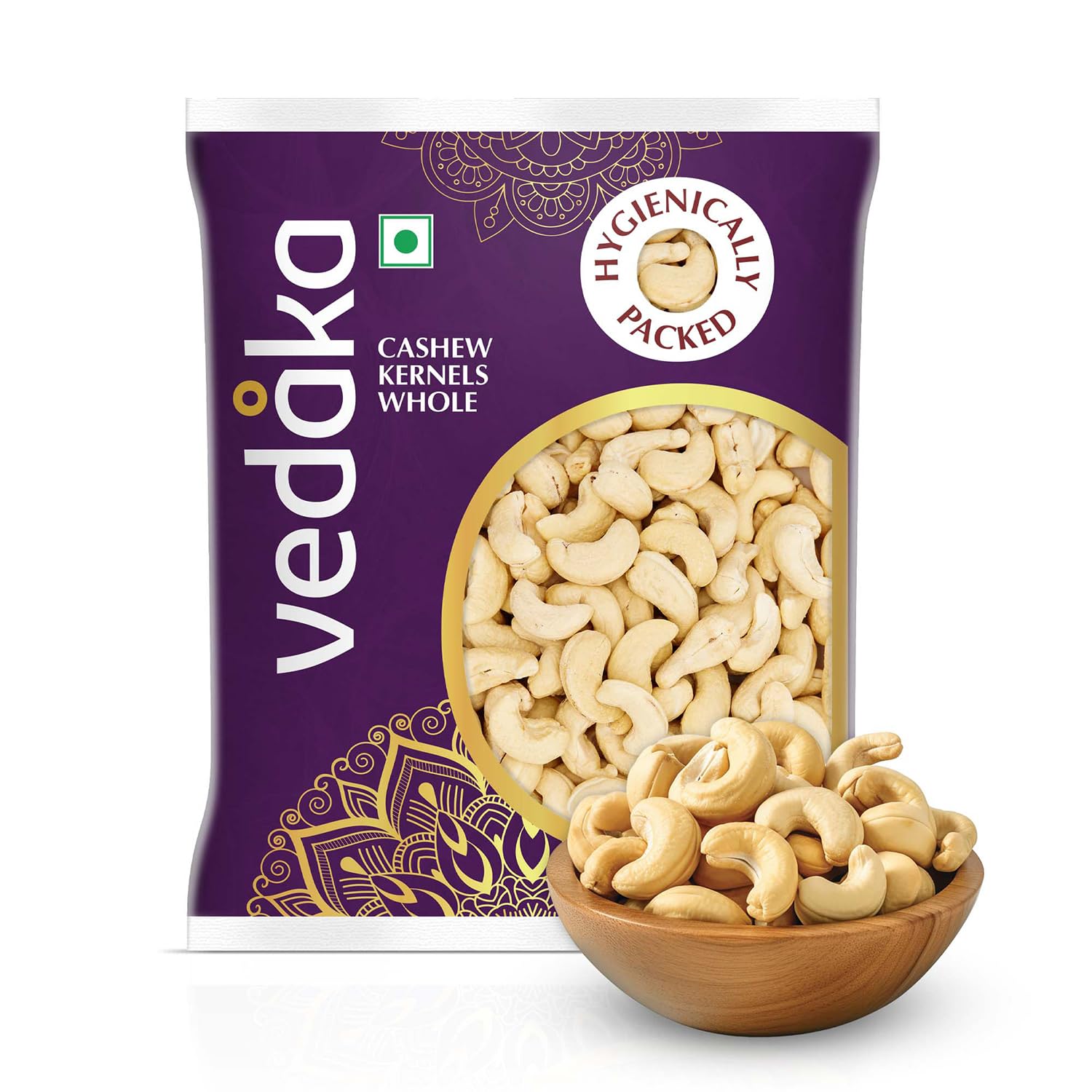 Vedaka Premium Whole Cashews - 200g (7oz) | Unsalted, Non-GMO, Gluten-Free Snack | Perfect for Healthy Eating, Baking & Party Platters