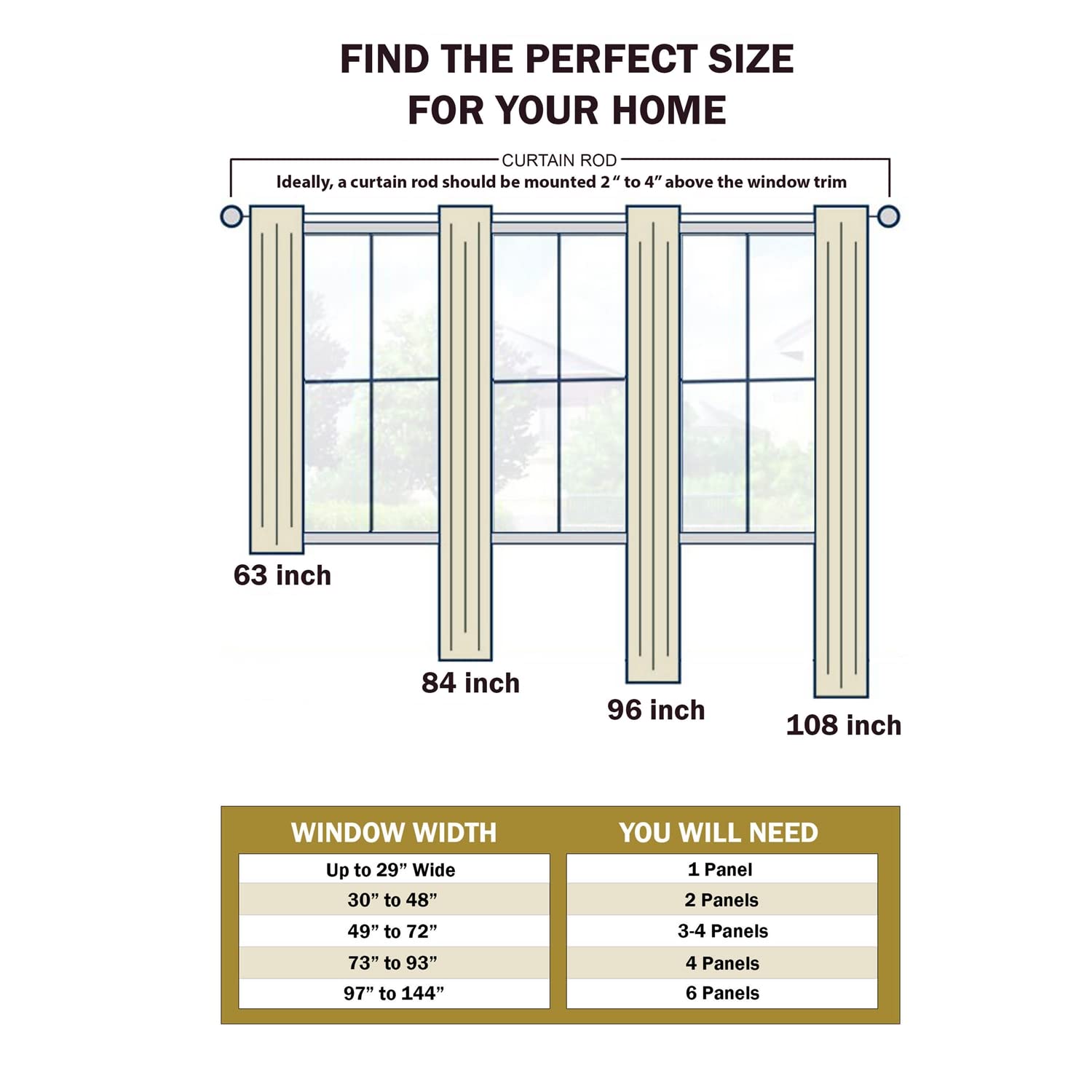 BLUENILEMILLS BNM Blackout Curtain Panels - Set of 2, 42