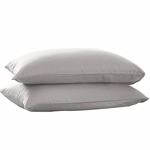 2Pcs Premium Magic Pillowcase Set - Standard Size Light Grey Bed Pillow Covers | Soft, Supportive & Breathable Bedding | Perfect for Side Sleepers, Neck Pain Relief & Hot Sleepers