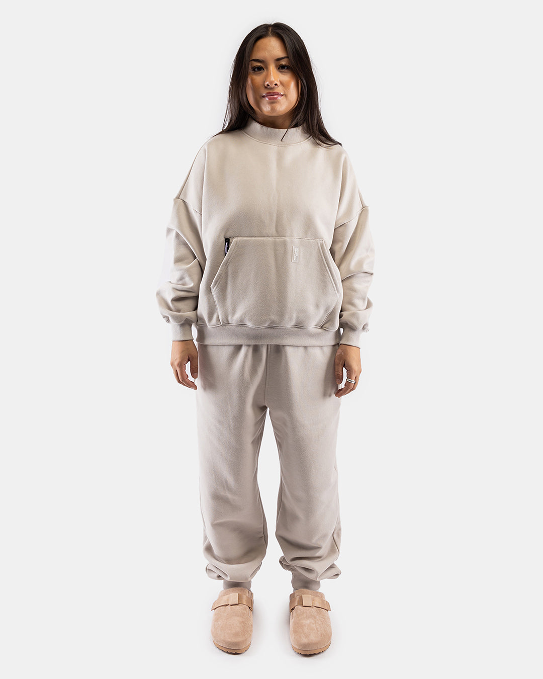 Women's Cloudburst Mock Crew Neck Long Sleeve T-Shirt - Soft & Comfortable Casual Top for Everyday Wear, Workouts, and Layering