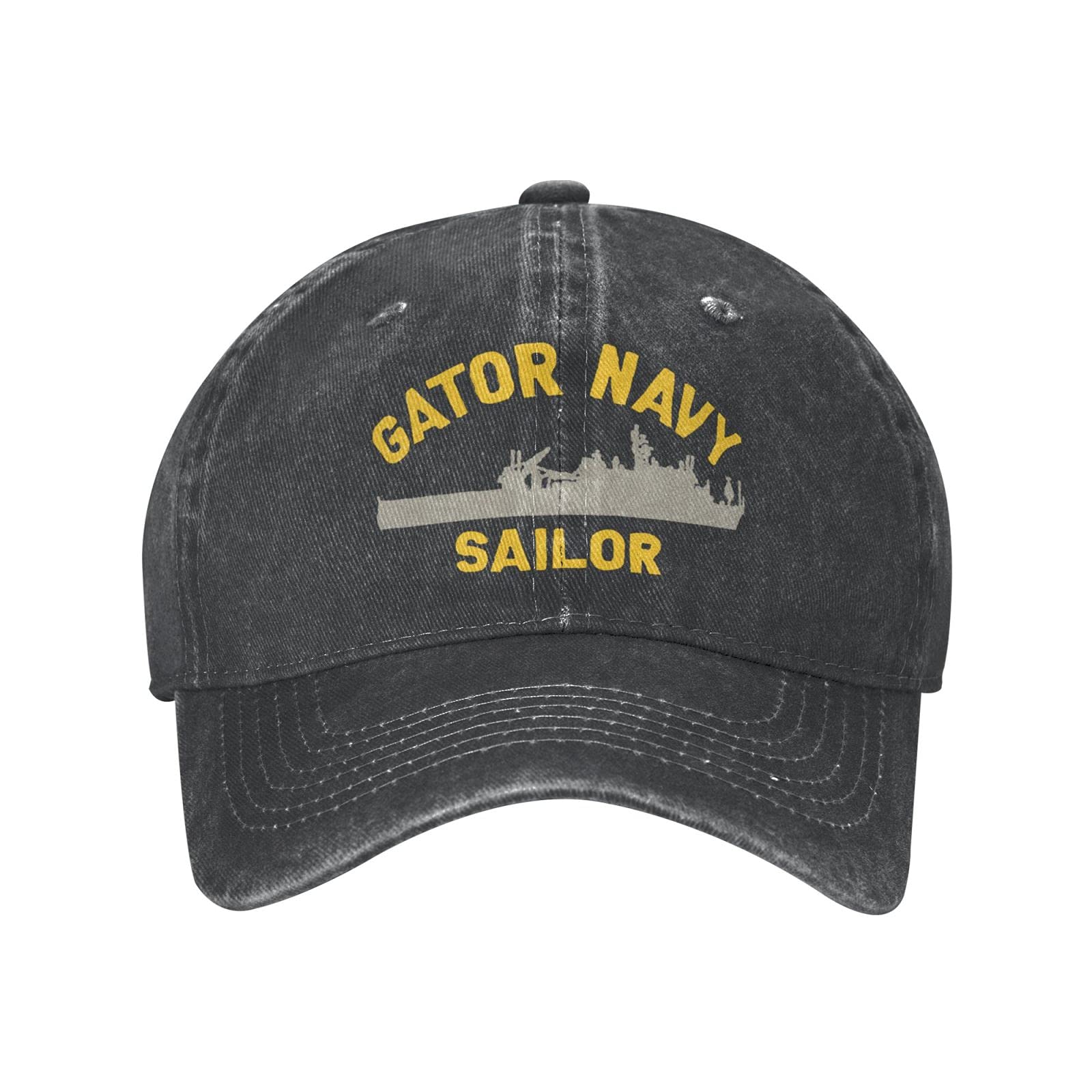 Gator Navy Sailor Cowboy Hat - Denim Dad Jeans Baseball Cap - Plain Fit Adjustable Hats for Men - Perfect for Outdoor Activities, Fishing, Hiking and Casual Wear