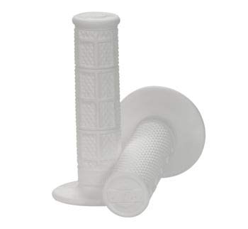 ProTaper White 1/3 Waffle MX Grips - Soft & Tacky Synthetic Compound Motorcycle Handlebar Grips (Pair) - Perfect for Dirt Bikes, ATVs, and Off-Road Riding