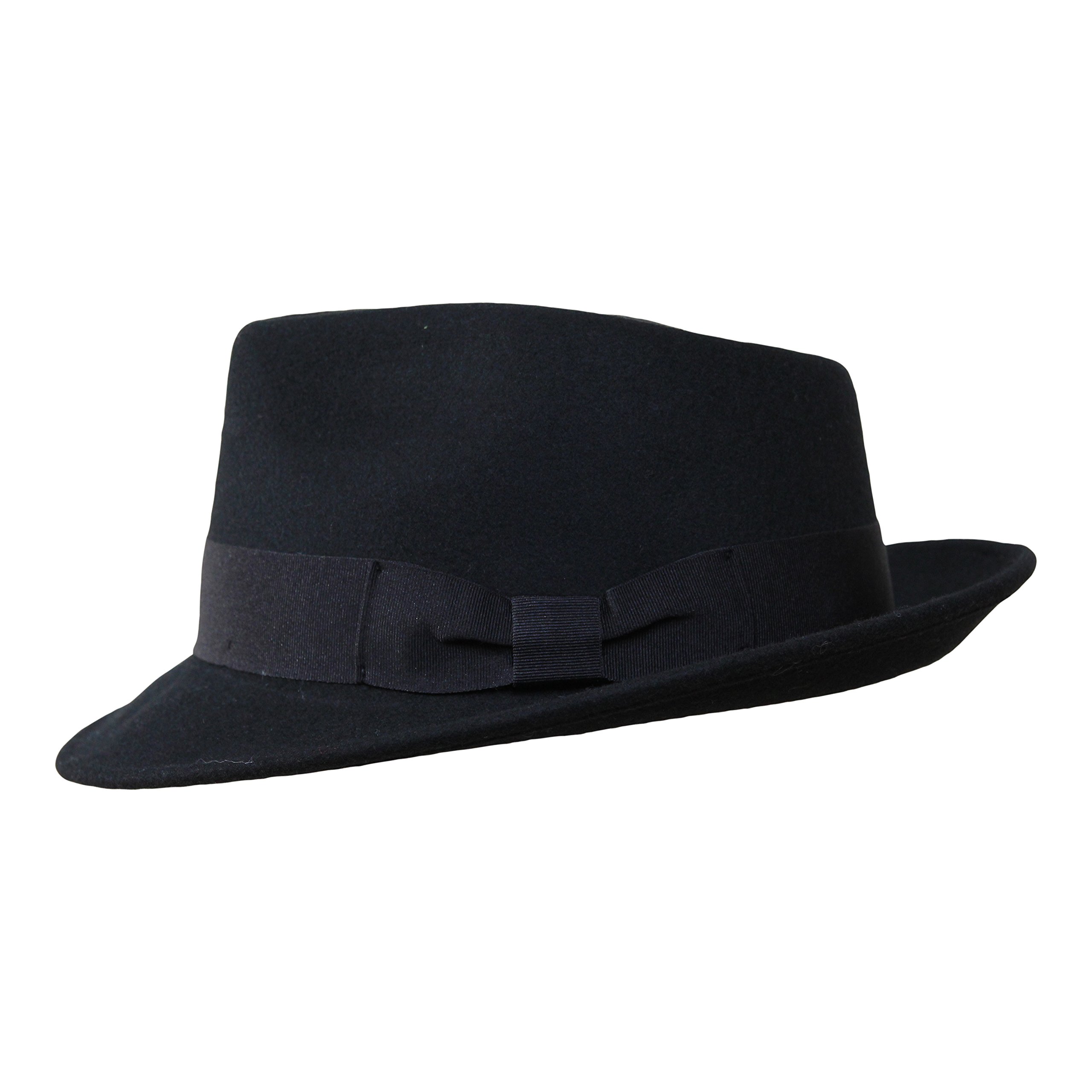 Premium Doyle - Teardrop Fedora Hat for Men & Women - 100% Wool Felt - Crushable Travel Hat - Water Resistant Unisex Fedora - Perfect for Outdoor Adventures, Travel & Fashion