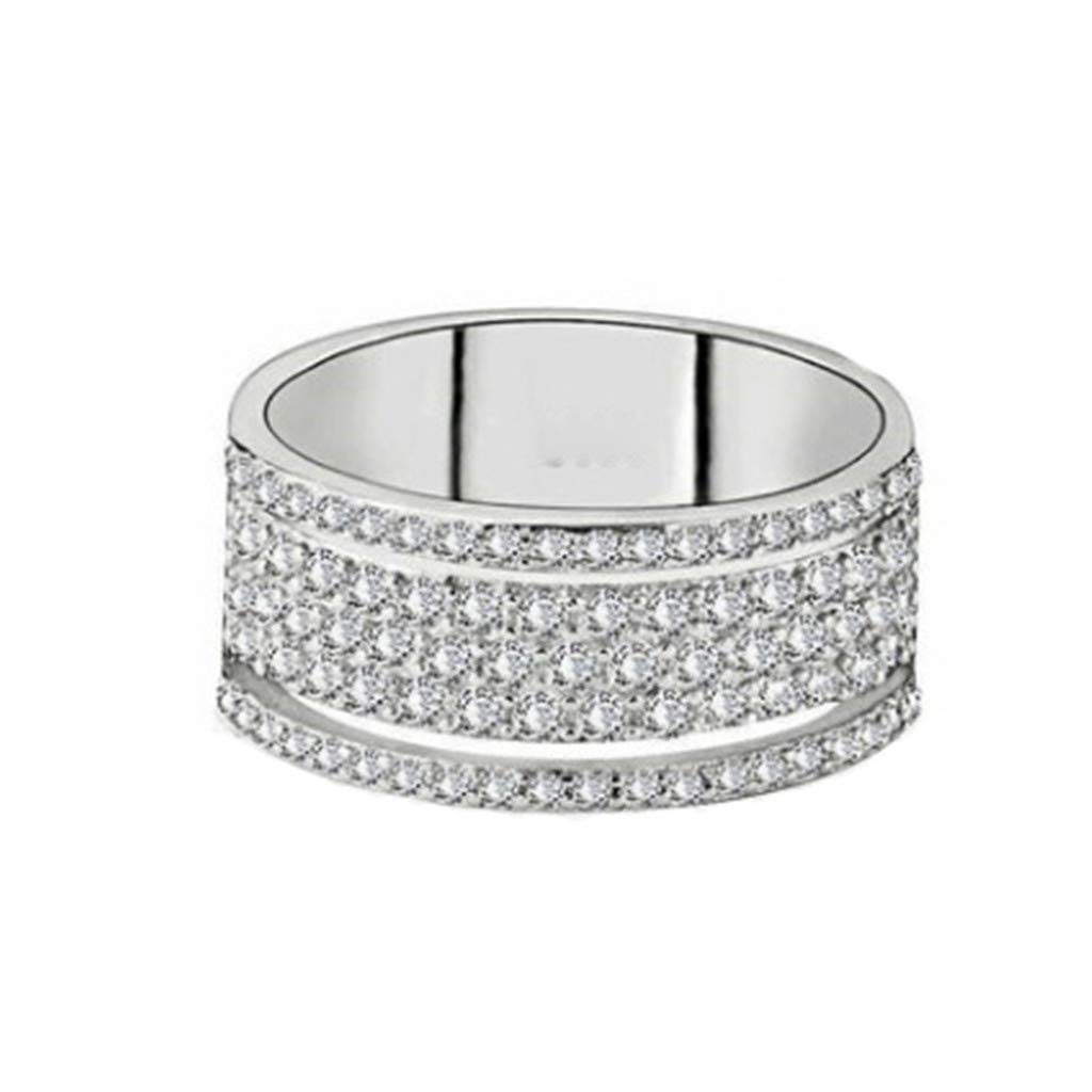 Exquisite Full Diamond Wedding Ring for Women - Elegant Bridal Party Jewelry - Perfect for Engagement, Anniversary, and Special Occasions